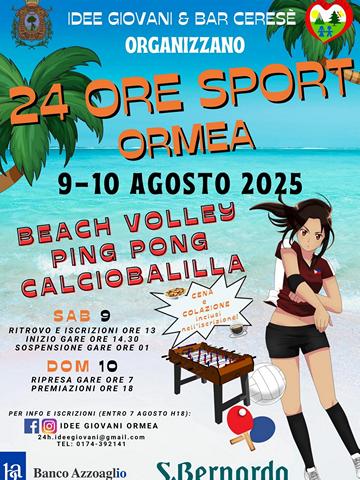 24 ore di sport ormea 9-10 agosto