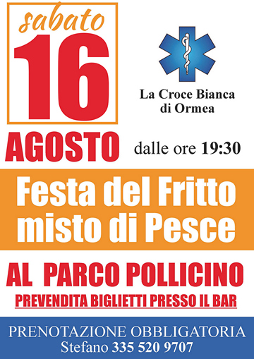 Festa fritto misto pesce 2025 ormea 16 agosto