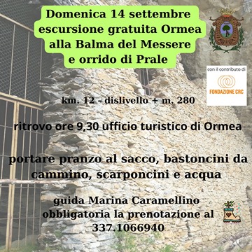 escursione balma del messere ormea 14 settembre