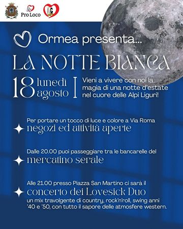 notte bianca 18 agosto ormea