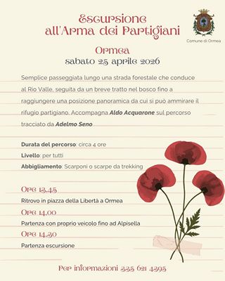 escursione all'arma dei partigiani ormea 25 aprile
