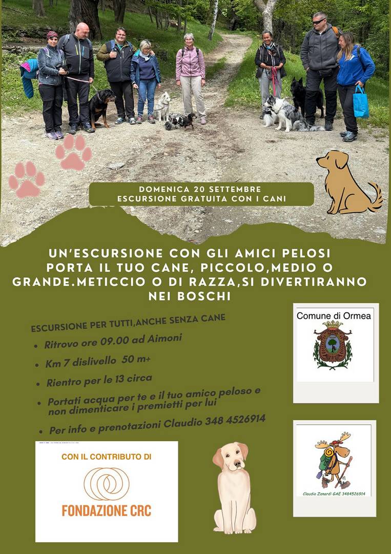 escursione canina ormea 20 settembre
