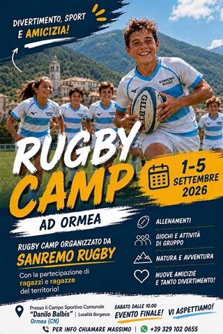 rugby camp ormea 2026