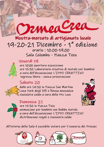 ORMEA CREA mercatino 19-21 dicembre