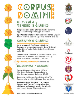 corpus domini 2026 ormea