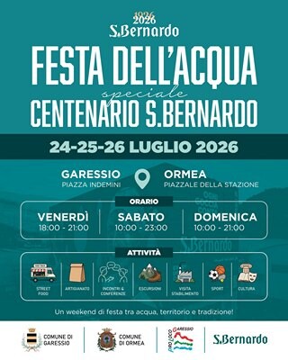 festa dell'acqua 2026 san bernanrdo ormea 24-26 luglio