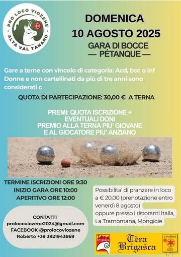 gara di pétanque 10 agosto viozene