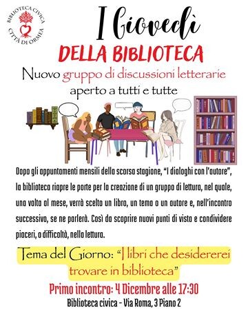 giovedì biblioteca ormea 4 dicembre