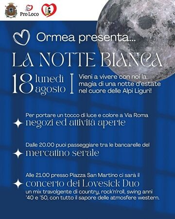 notte bianca 18 agosto ormea