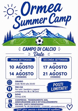 summer camp 2026 ormea